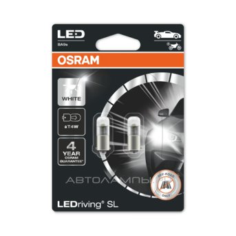 T4W 12V-LED (BA9s) 6000K 0.8W Cool White LEDriving SL 3 . (.2.) 3893DWP-02B